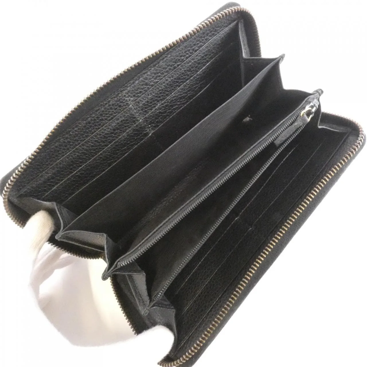 GUCCI 496317 0GCAT Wallet Leather 黑色 皮革 中古品A - 縮圖 8