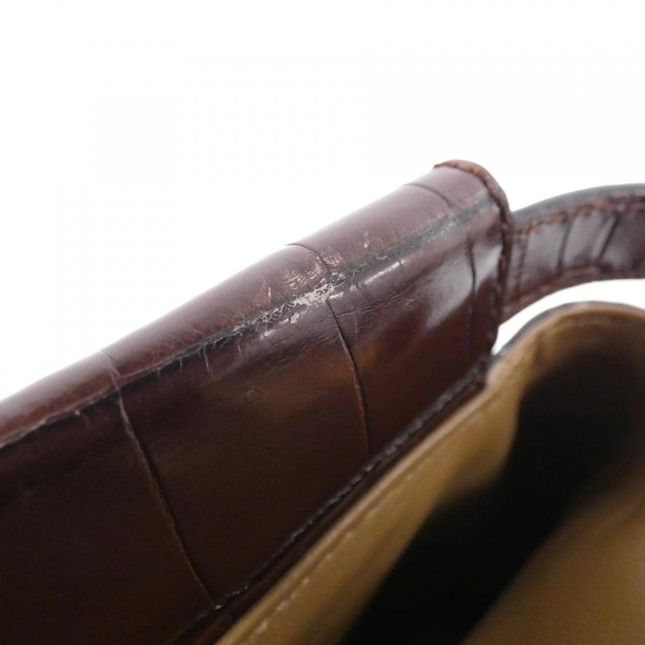 FENDI Peekaboo 8BN244 ADIK Handbag Crocodile 黑色 鱷魚皮 中古品A - 縮圖 9