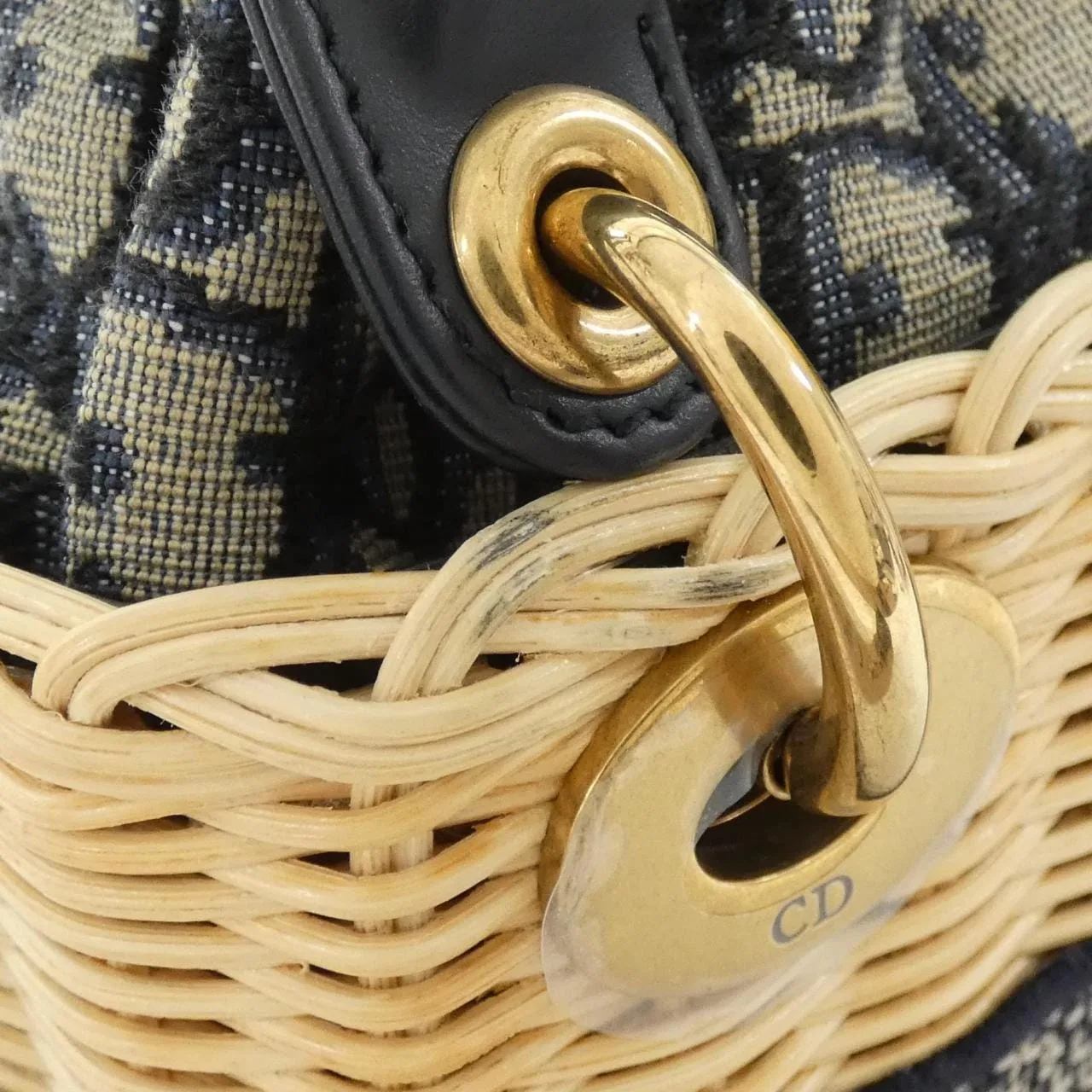 DIOR Lady Dior M0505CMVO Handbag Canvas 黑色 帆布 中古品A - 縮圖 4