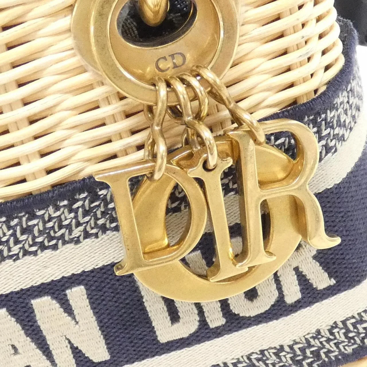 DIOR Lady Dior M0505CMVO Handbag Canvas 黑色 帆布 中古品A - 縮圖 5
