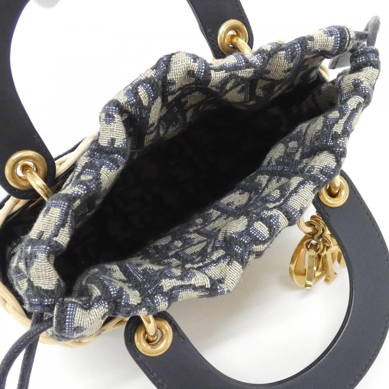 DIOR Lady Dior M0505CMVO Handbag Canvas 黑色 帆布 中古品A - 縮圖 8