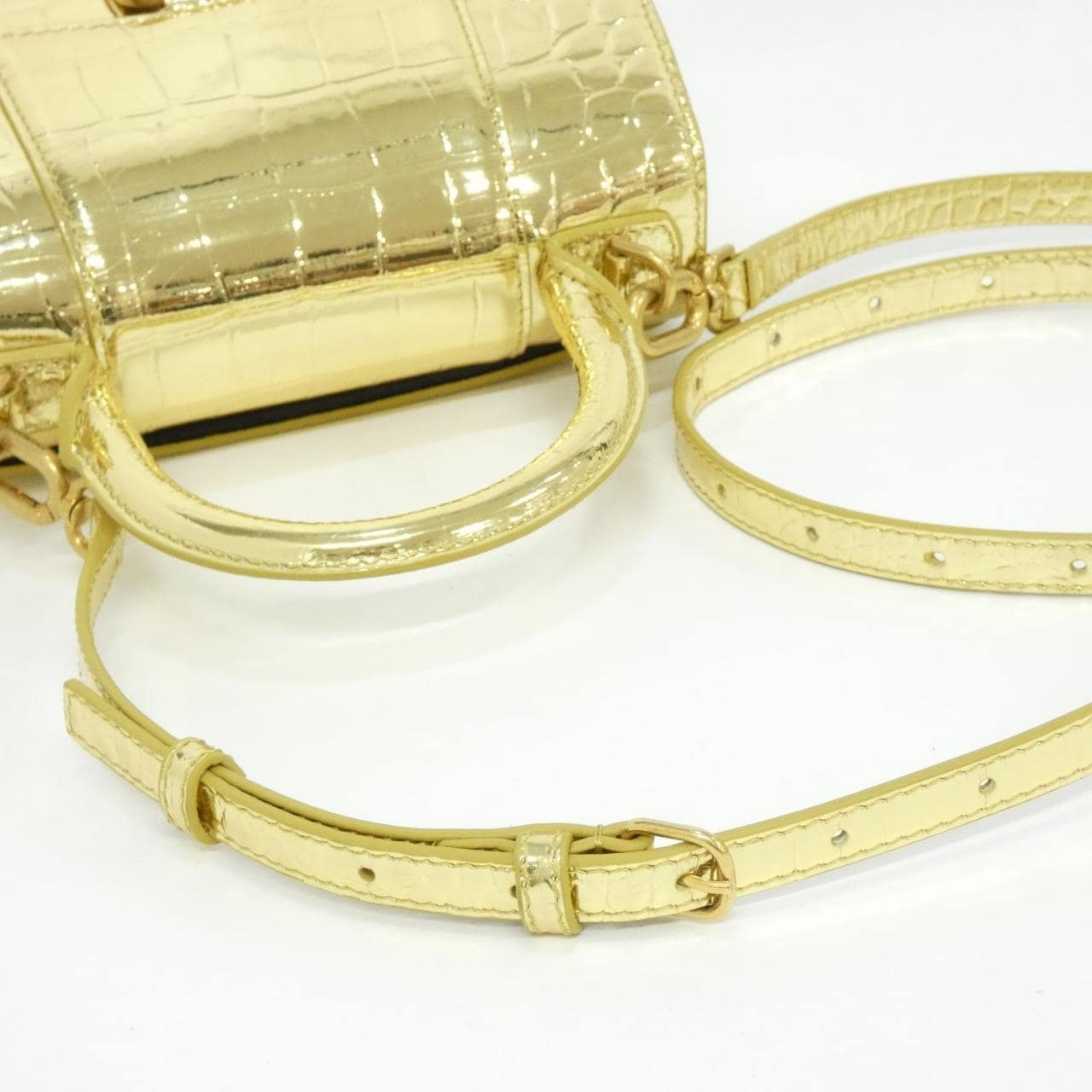 BALENCIAGA Hourglass 592833 1S49M Bag Leather Black Leather - Thumbnail 8