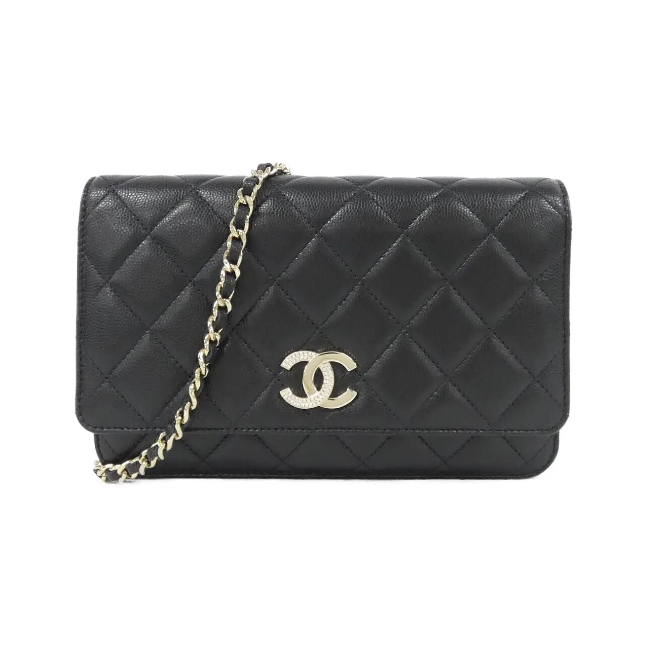 CHANEL AP4171 Wallet Grained Calfskin Black