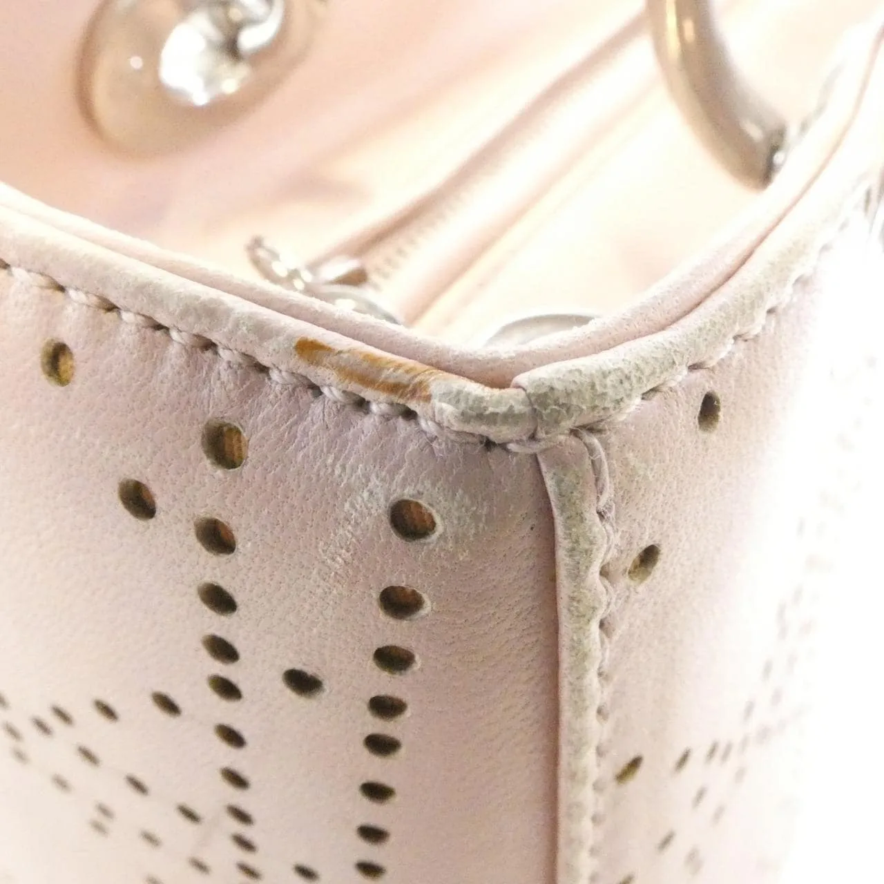 DIOR PEB44551 Handbag Leather 粉色 皮革 中古品B - 縮圖 5