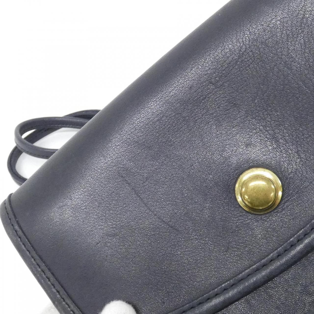 COACH 320 Shoulder Bag Leather Navy Leather Rank B - Thumbnail 4