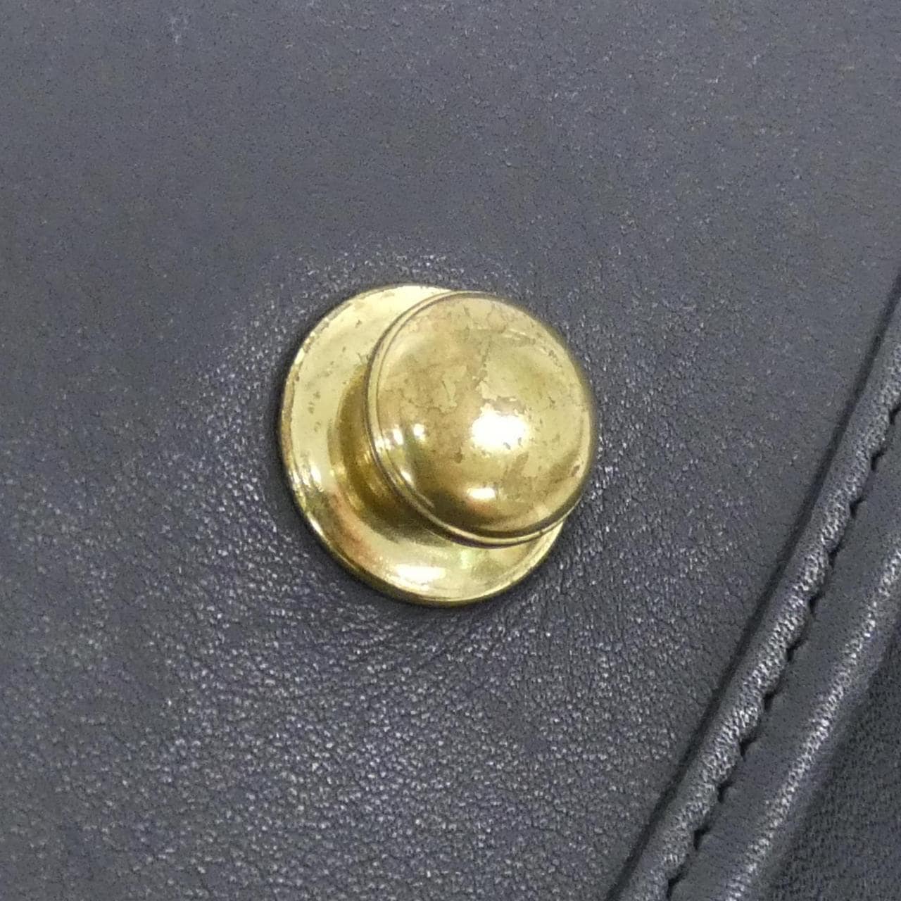 COACH 320 Shoulder Bag Leather Navy Leather Rank B - Thumbnail 5