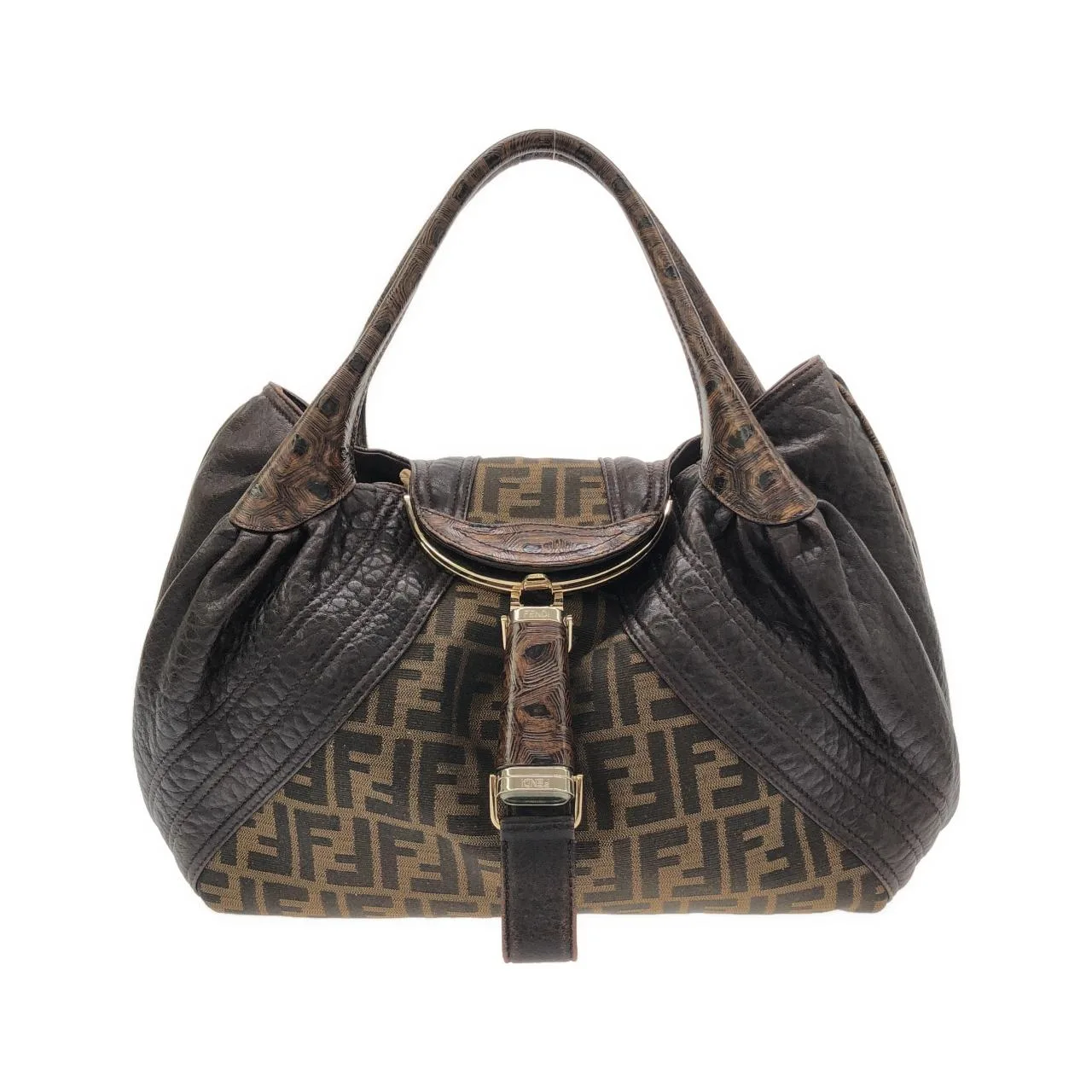 FENDI Baguette 8BR511 RPU Shoulder Canvas Brown