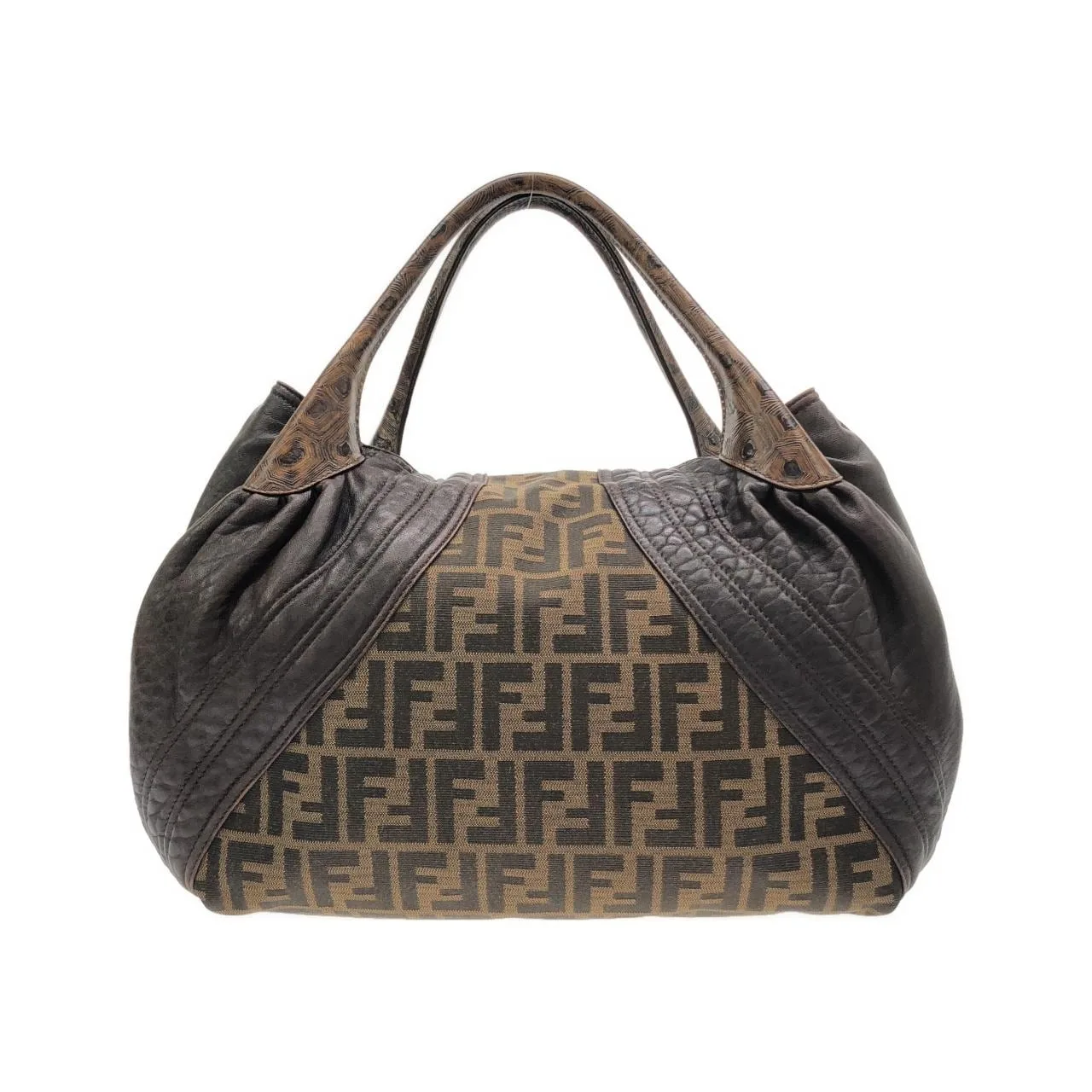 FENDI Baguette 8BR511 RPU Shoulder Canvas 棕色 帆布 中古品A - 縮圖 2