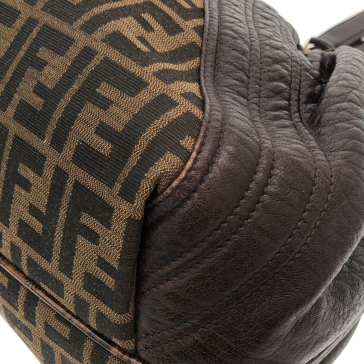 FENDI Baguette 8BR511 RPU Shoulder Canvas 棕色 帆布 中古品A - 縮圖 3