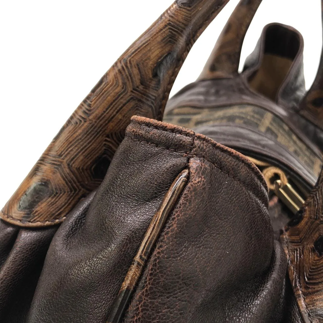 FENDI Baguette 8BR511 RPU Shoulder Canvas 棕色 帆布 中古品A - 縮圖 4