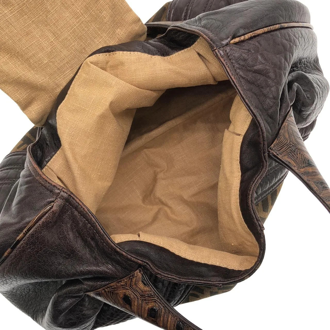 FENDI Baguette 8BR511 RPU Shoulder Canvas 棕色 帆布 中古品A - 縮圖 7