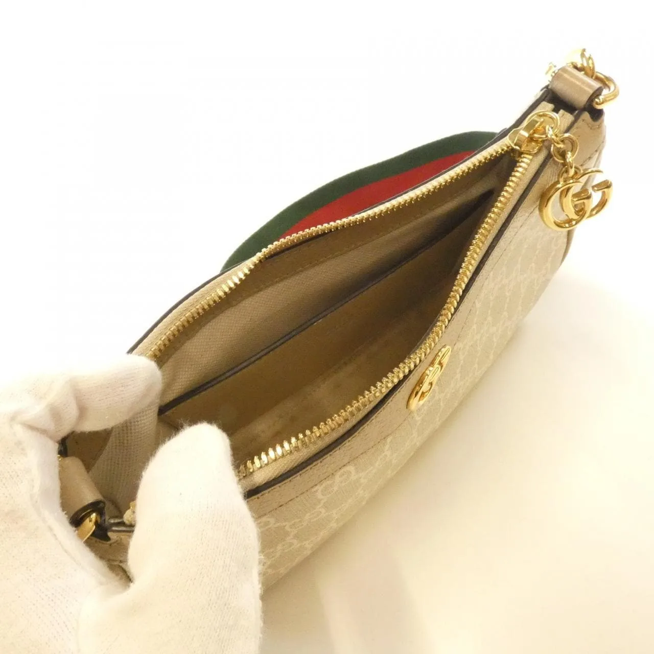 GUCCI Ophidia 735132 UULAG Shoulder Canvas 黑色 帆布 中古品B - 縮圖 7