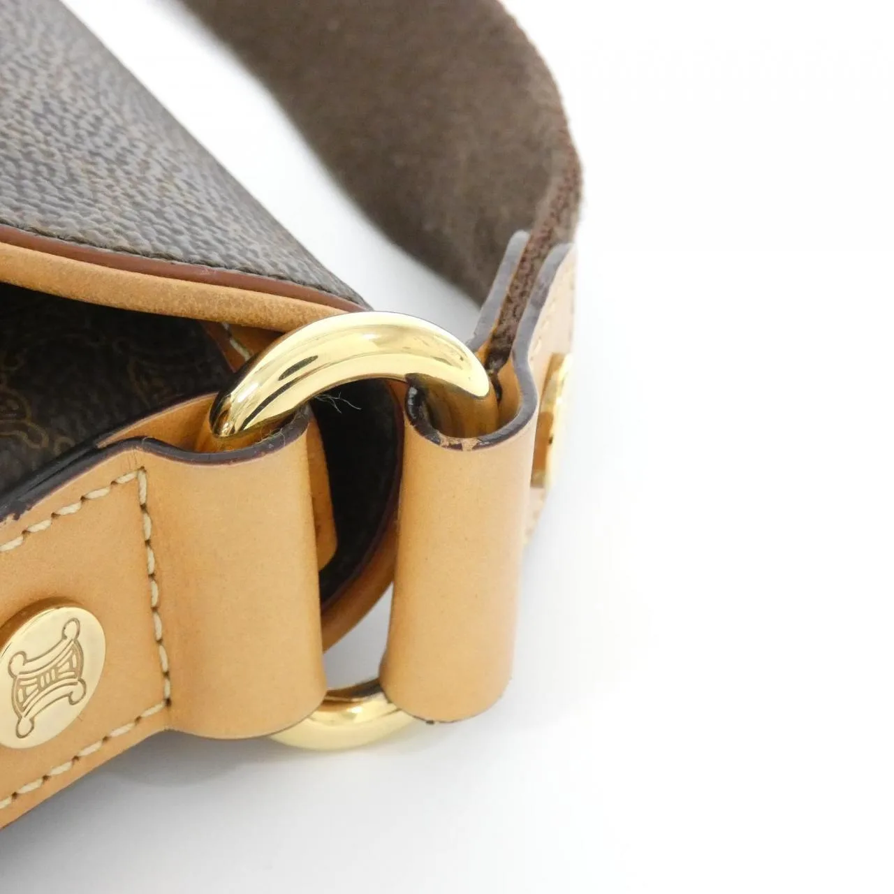 CELINE 肩背包 帆布 棕色 帆布 中古品A - 縮圖 7