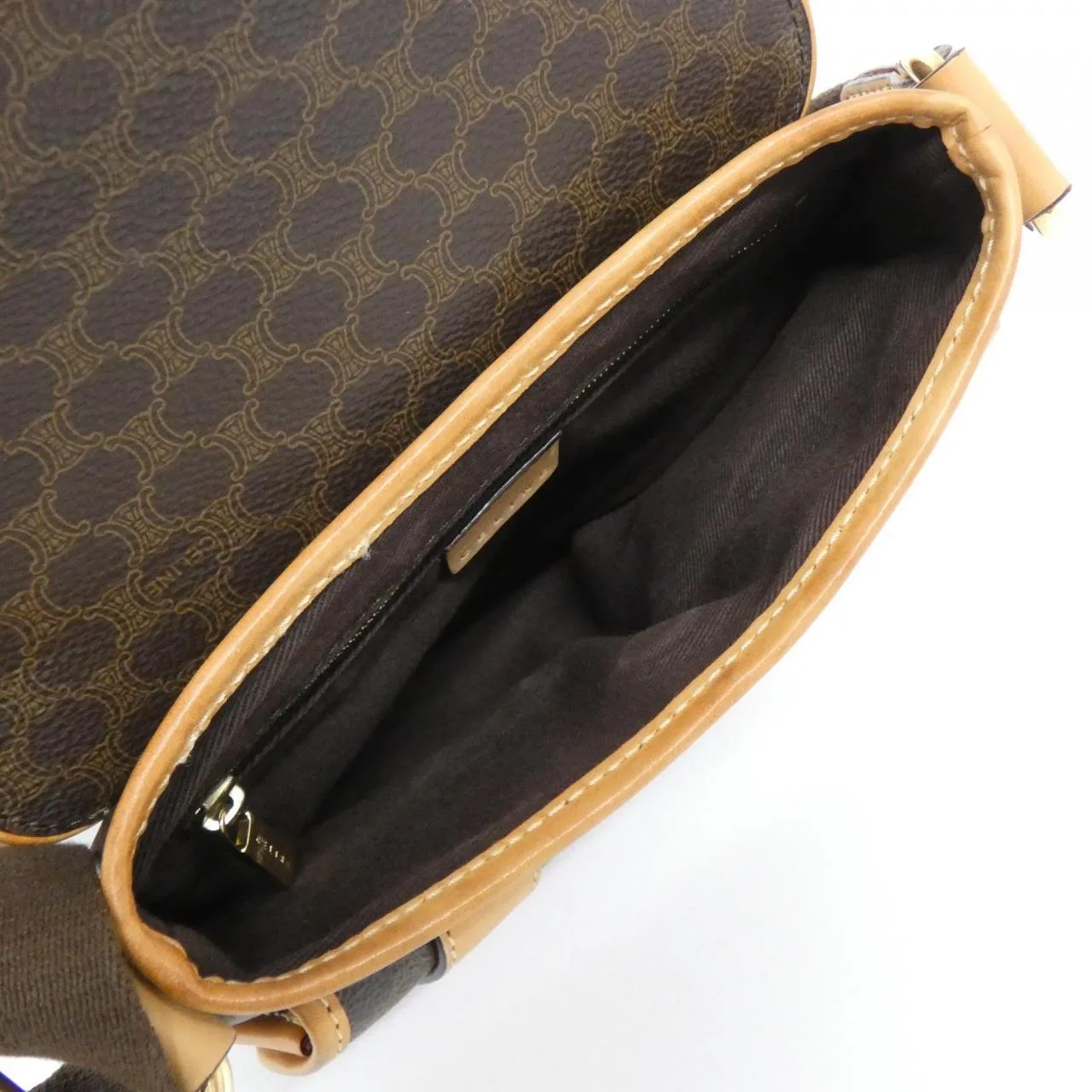 CELINE 肩背包 帆布 棕色 帆布 中古品A - 縮圖 9