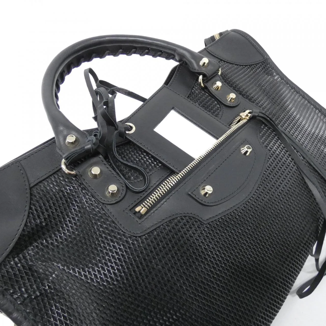 BALENCIAGA Le City 115748 DB5FJ Handbag Leather Black Leather - Thumbnail 8