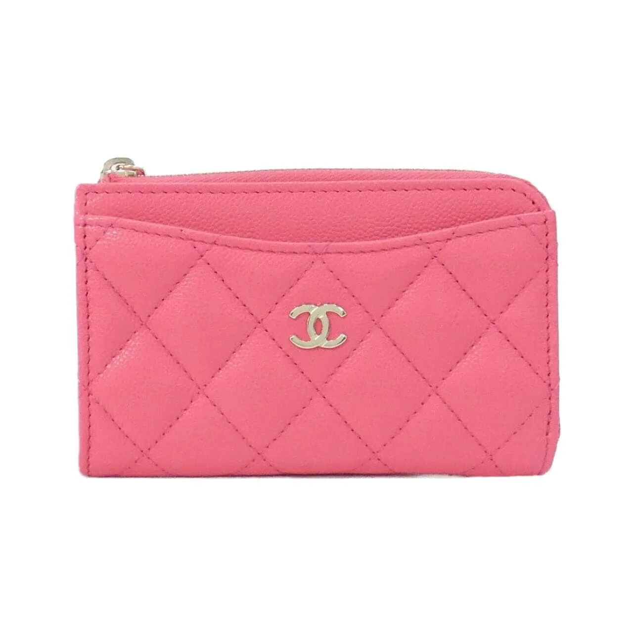 CHANEL Timeless Classic AP3179 Card Case Grained Calfskin Pink