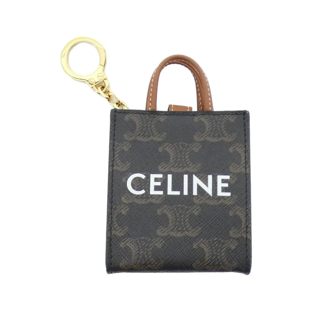 CELINE Cabas 10I492CZ1 Key Case Canvas Black