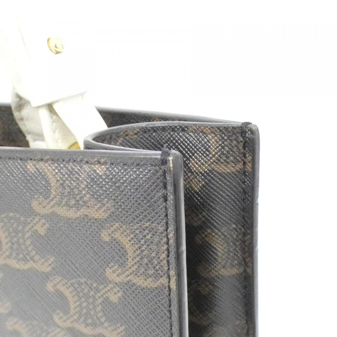 CELINE Cabas 191542CIM Bag Canvas 白色 帆布 中古品A - 縮圖 5