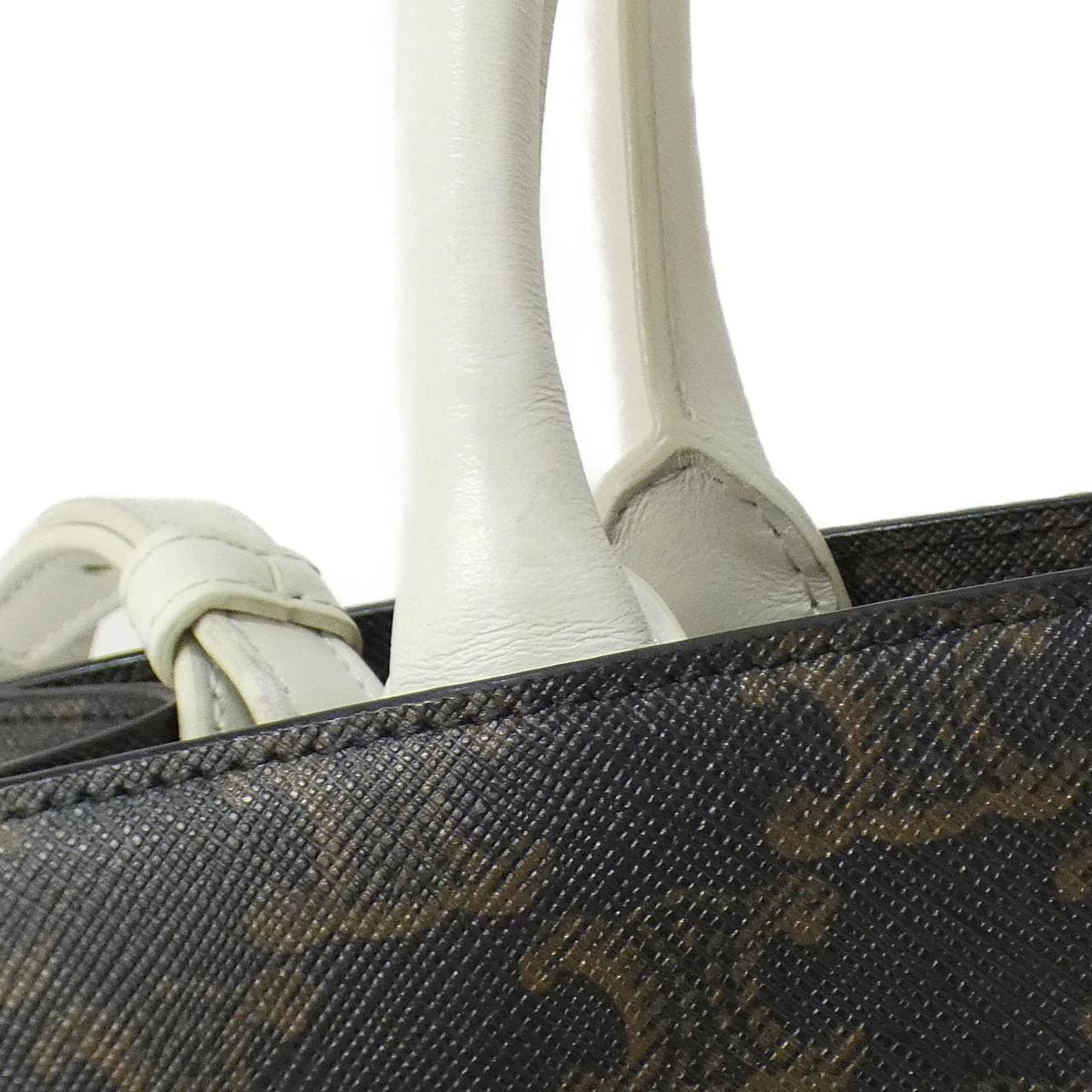 CELINE Cabas 191542CIM Bag Canvas 白色 帆布 中古品A - 縮圖 6