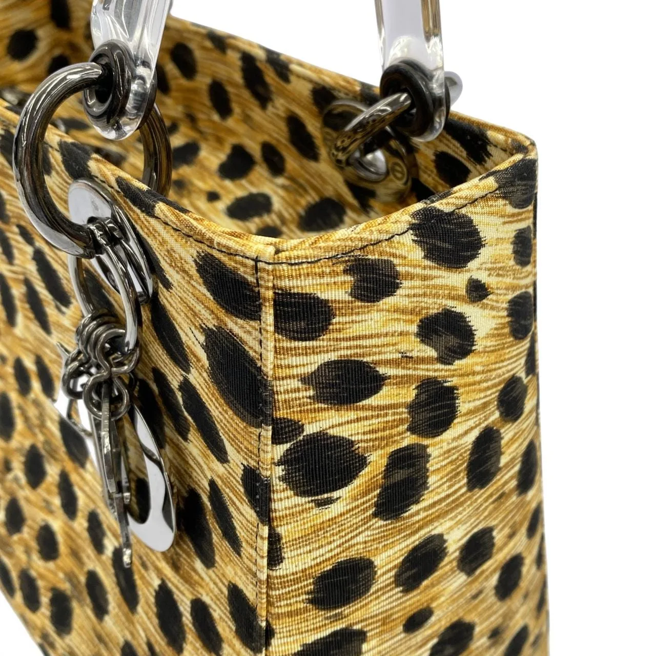 DIOR Lady Dior Handbag Canvas Black Canvas - Thumbnail 5