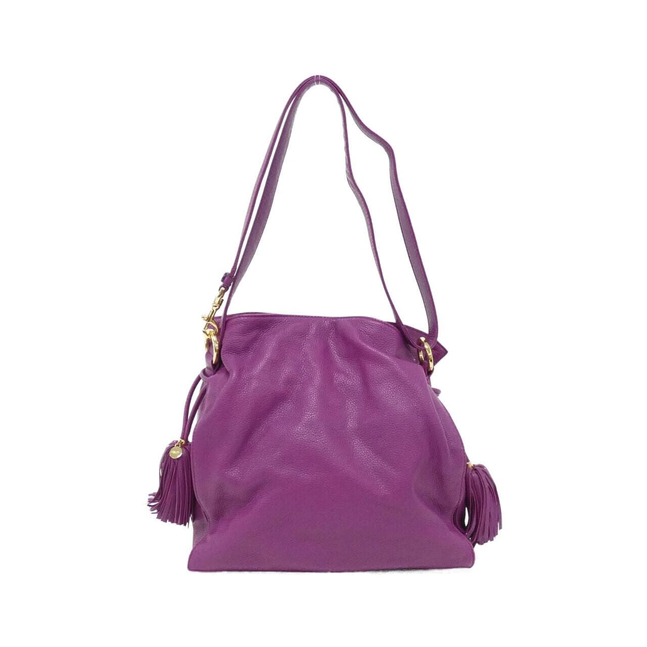 LOEWE Flamenco 380 34 E16 Shoulder Bag 紫色 中古品A - 縮圖 2