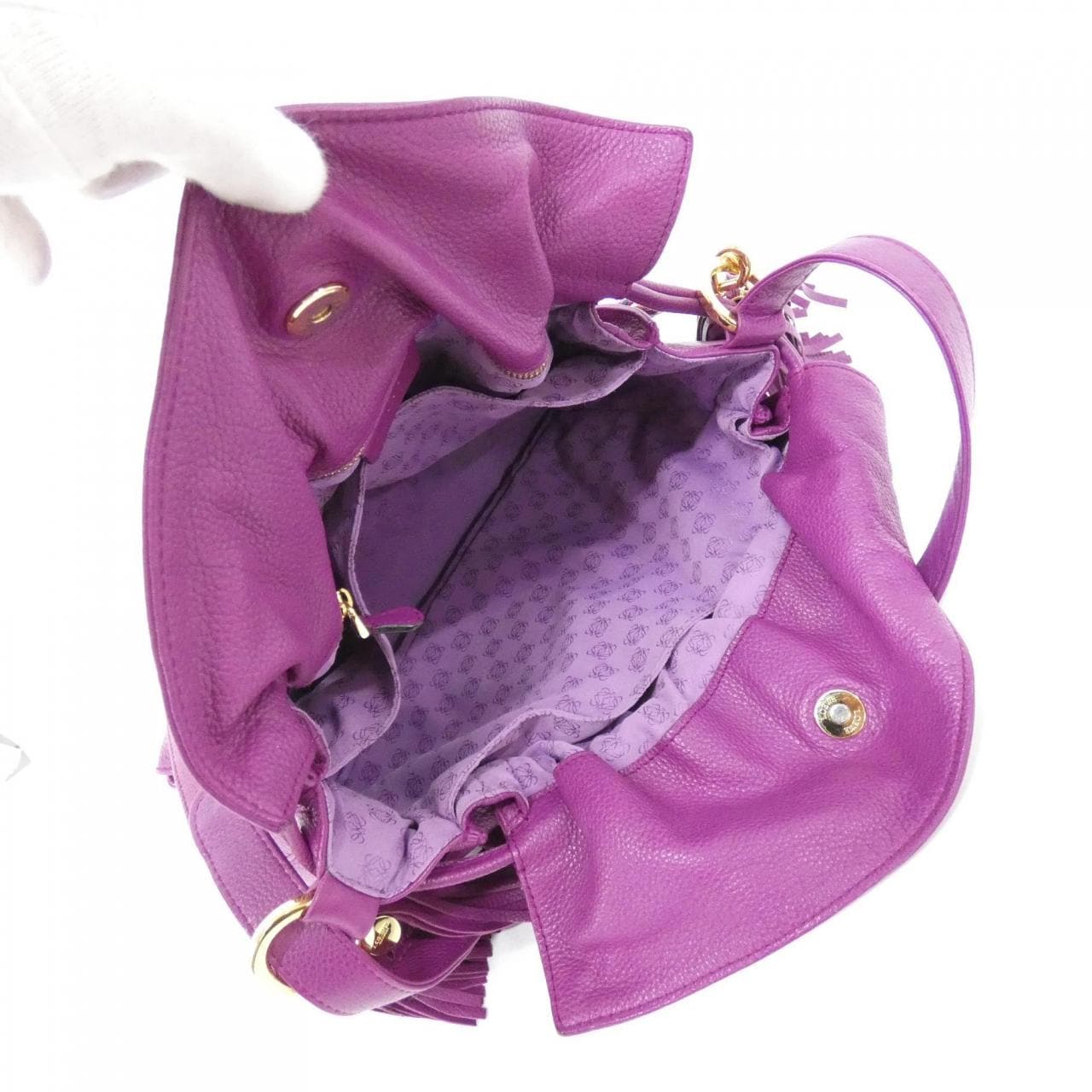 LOEWE Flamenco 380 34 E16 Shoulder Bag 紫色 中古品A - 縮圖 9