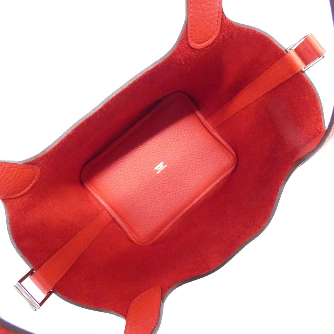 HERMES HERMÈS Picotin 056289CK Bag Clemence Rouge Clemence Leather - Thumbnail 5