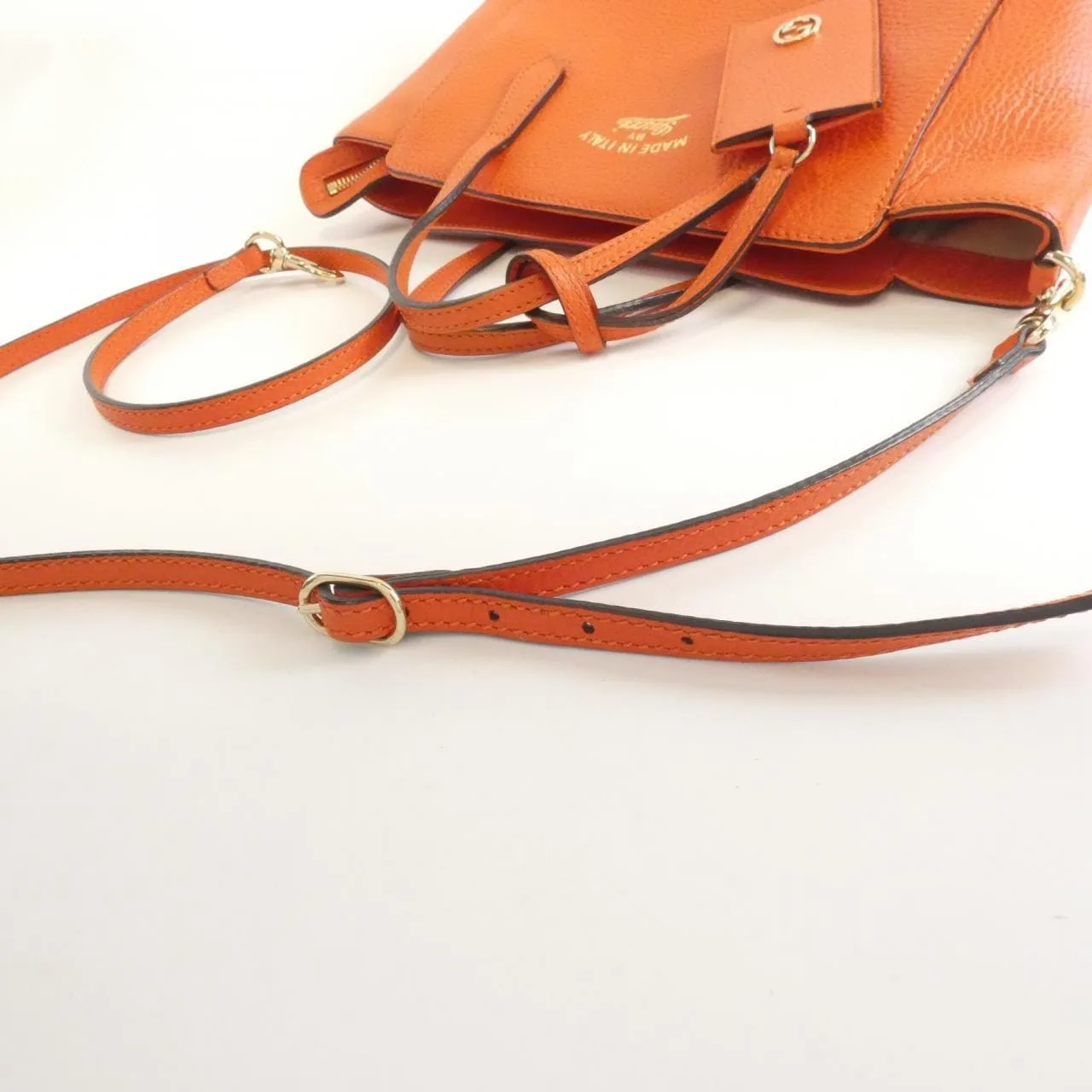 GUCCI 368827 CAO0C Handbag Leather Orange Leather - Thumbnail 5