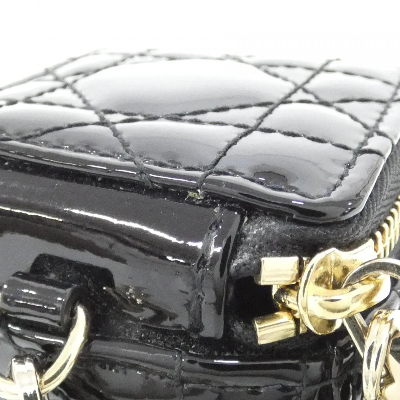 DIOR Lady Dior S0976OVRB Pouch Patent Leather Black Patent Leather Rank A - Thumbnail 4