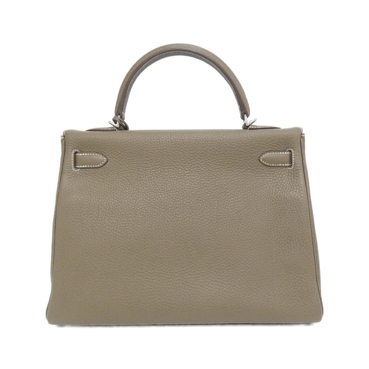 HERMES HERMÈS Kelly 028488CK Bag Clemence Etoupe Clemence Leather - Thumbnail 2