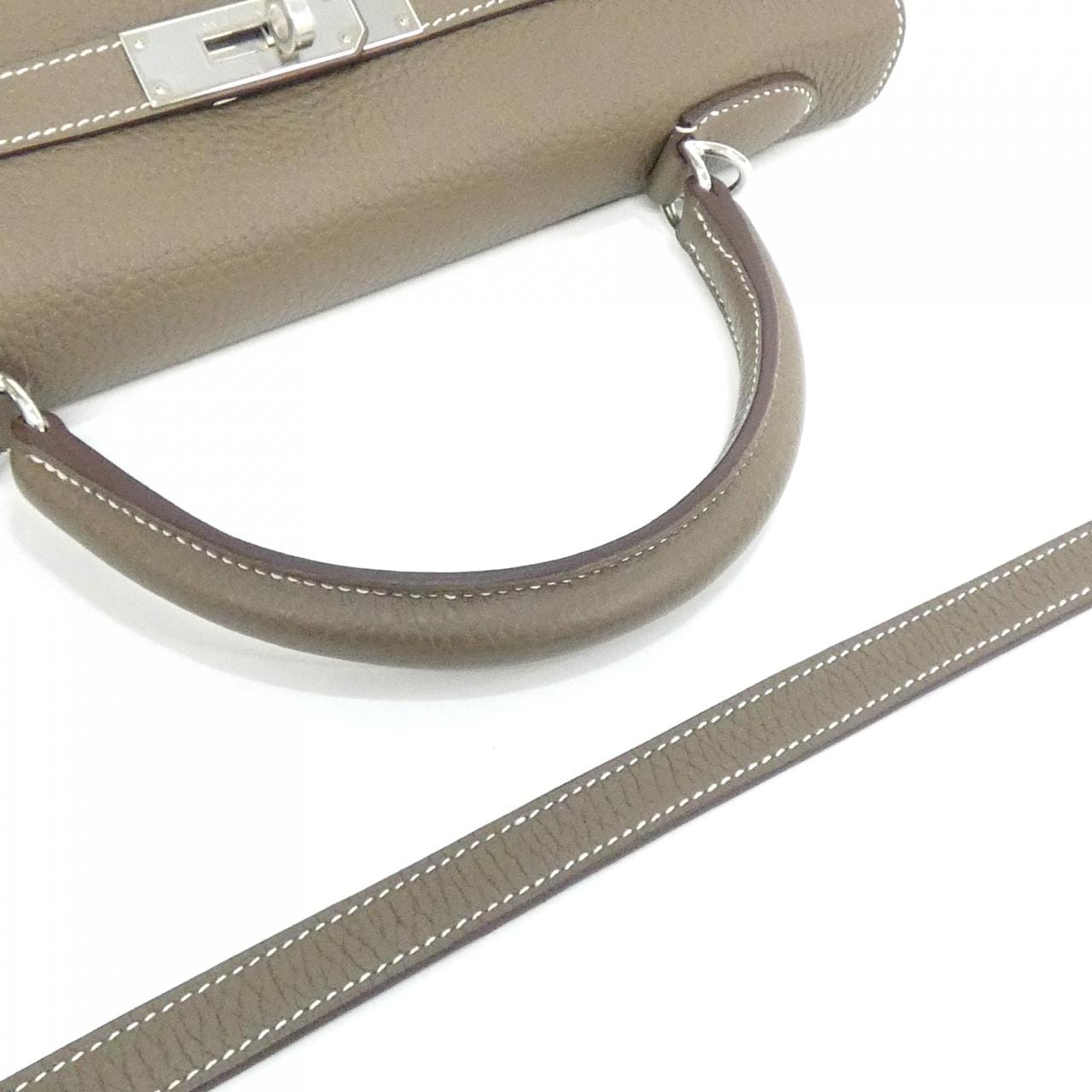 HERMES HERMÈS Kelly 028488CK Bag Clemence Etoupe Clemence Leather - Thumbnail 5