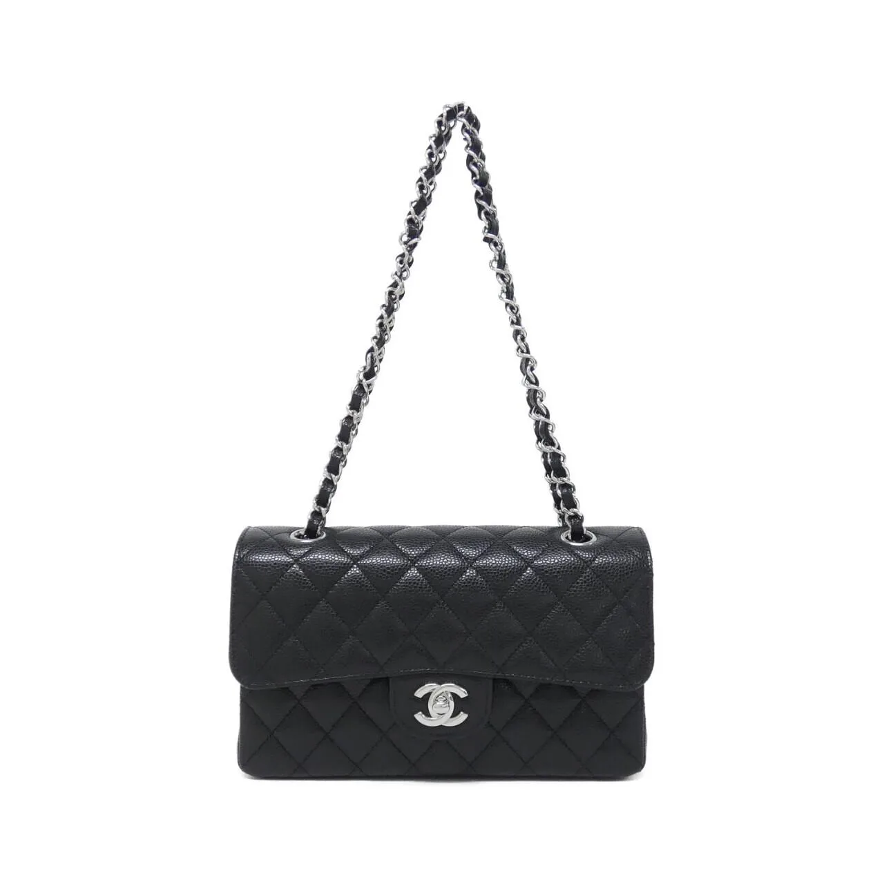 CHANEL Matelasse 1113 Shoulder Grained Calfskin Black