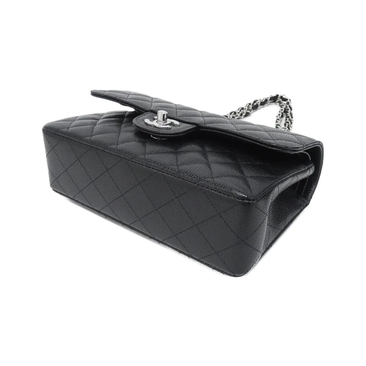 CHANEL Matelasse 1113 Shoulder Grained Calfskin Black Grained Calfskin - Thumbnail 3
