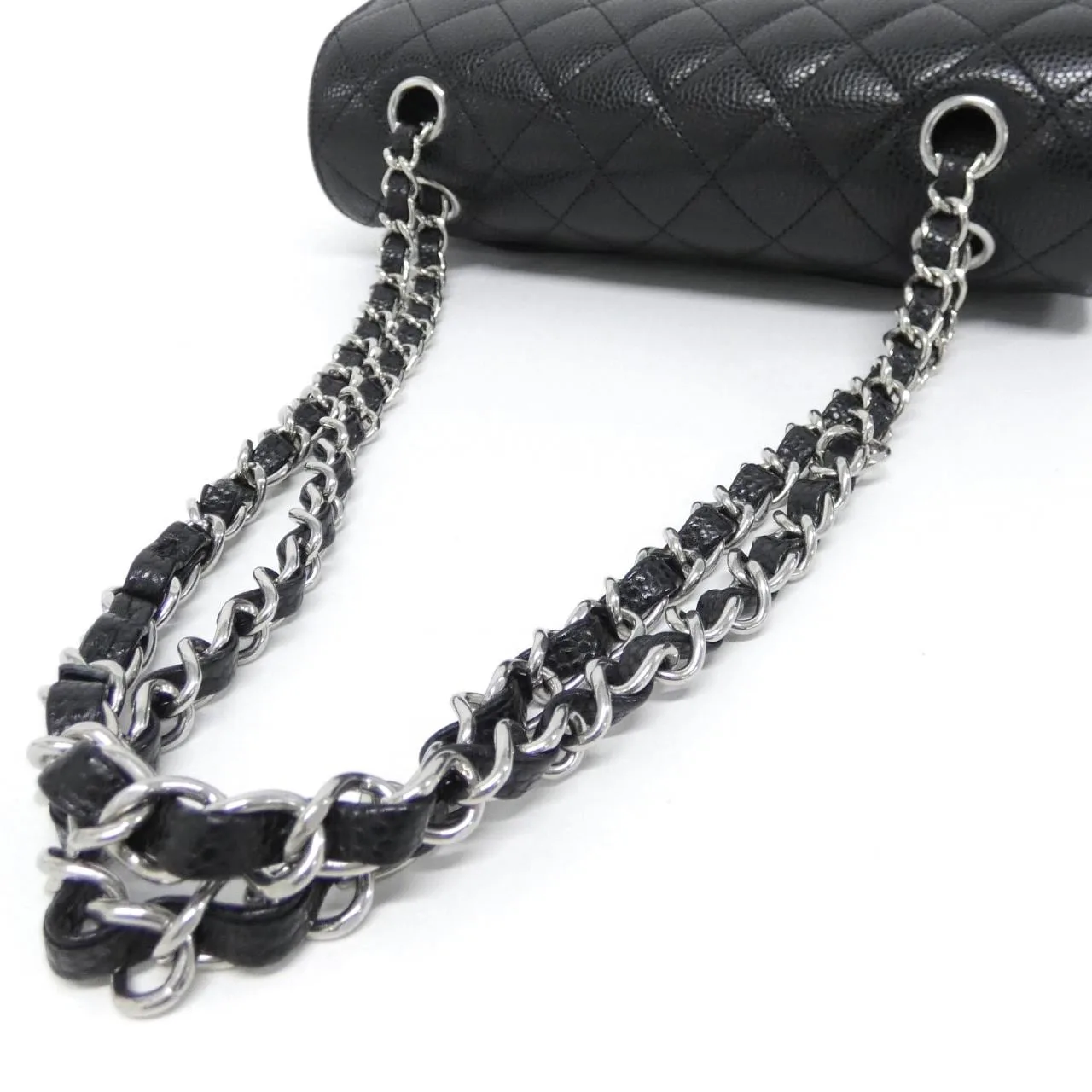 CHANEL Matelasse 1113 Shoulder Grained Calfskin Black Grained Calfskin - Thumbnail 5