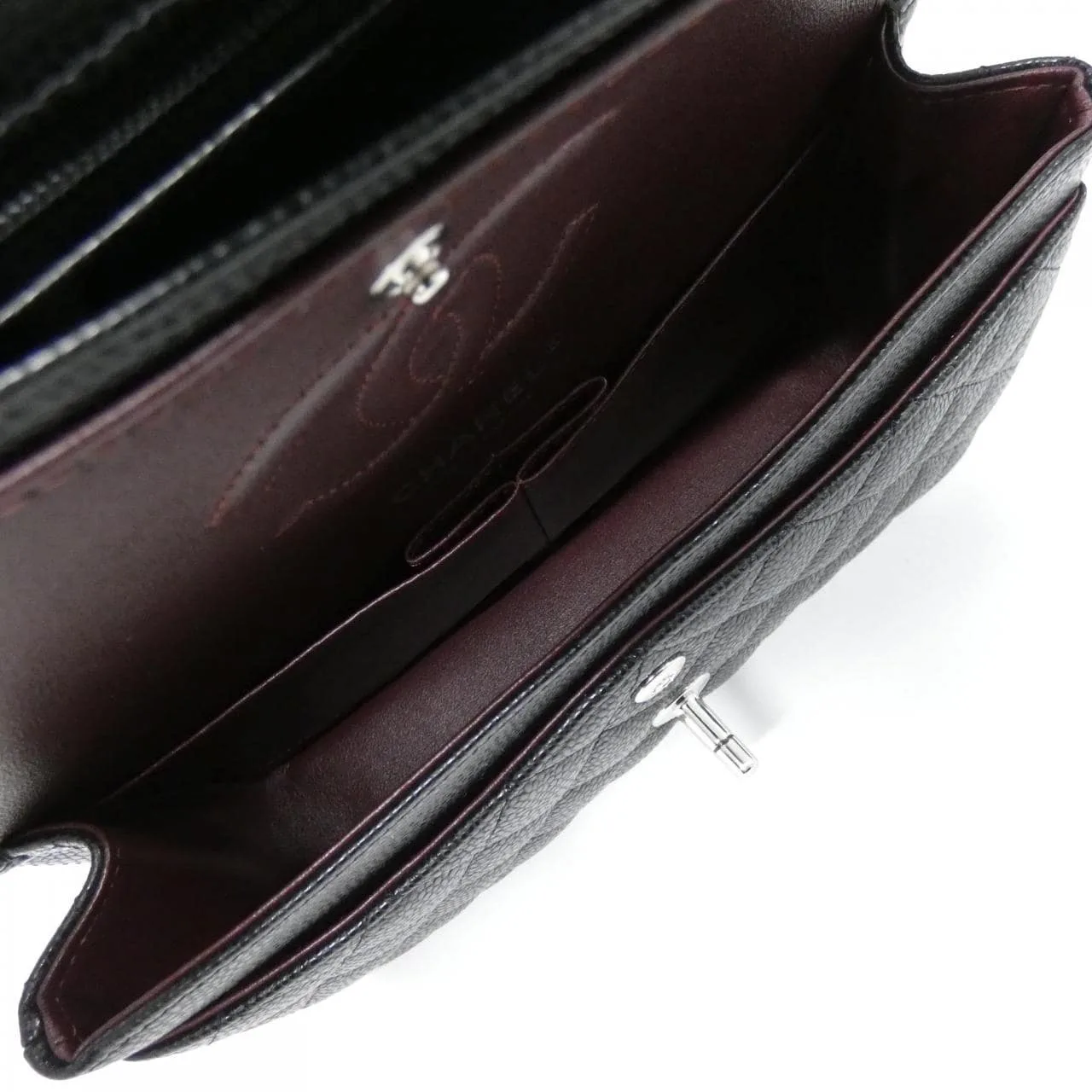 CHANEL Matelasse 1113 Shoulder Grained Calfskin Black Grained Calfskin - Thumbnail 6