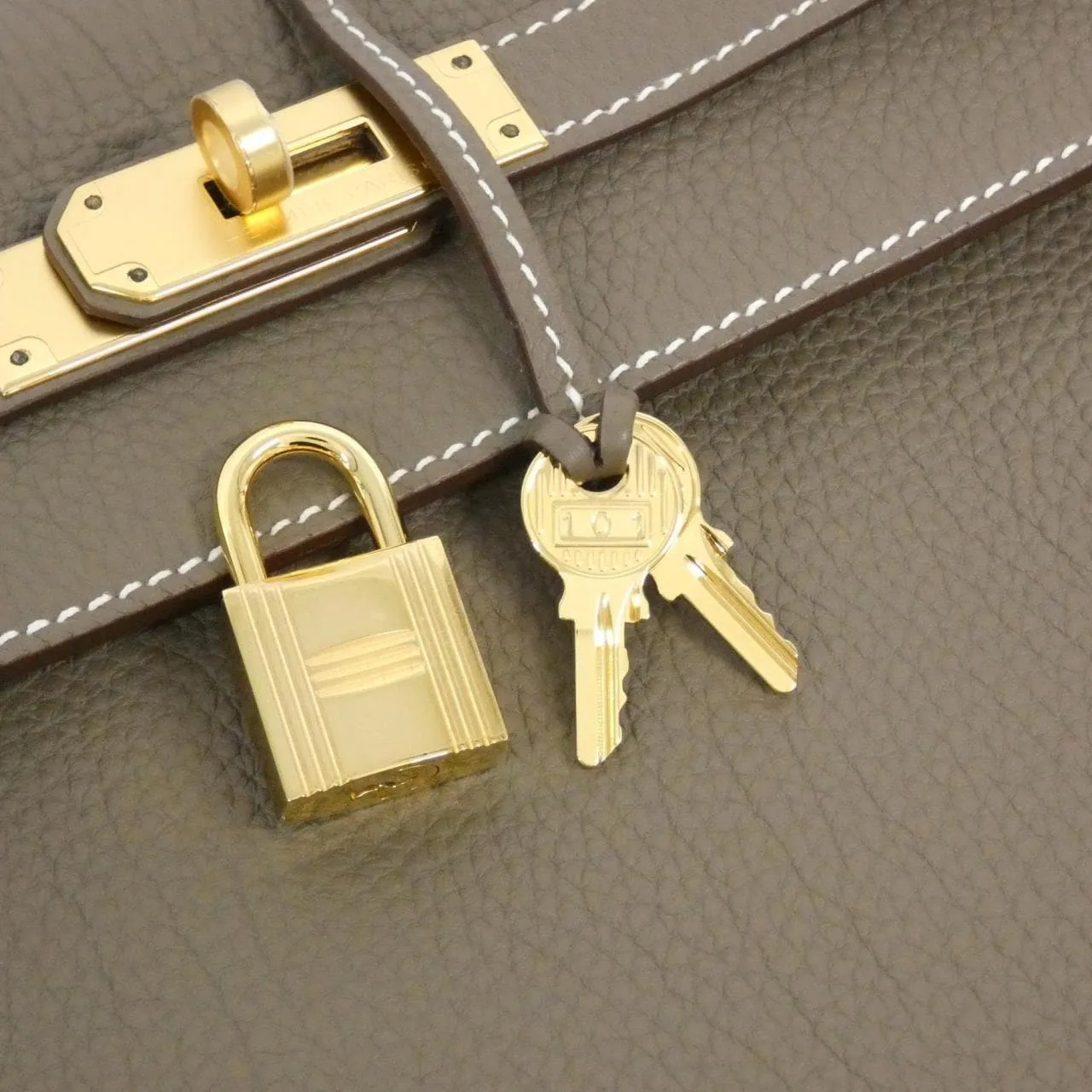 HERMES Kelly 027631CC Handbag Togo Etoupe Togo 牛皮 中古品A - 縮圖 5