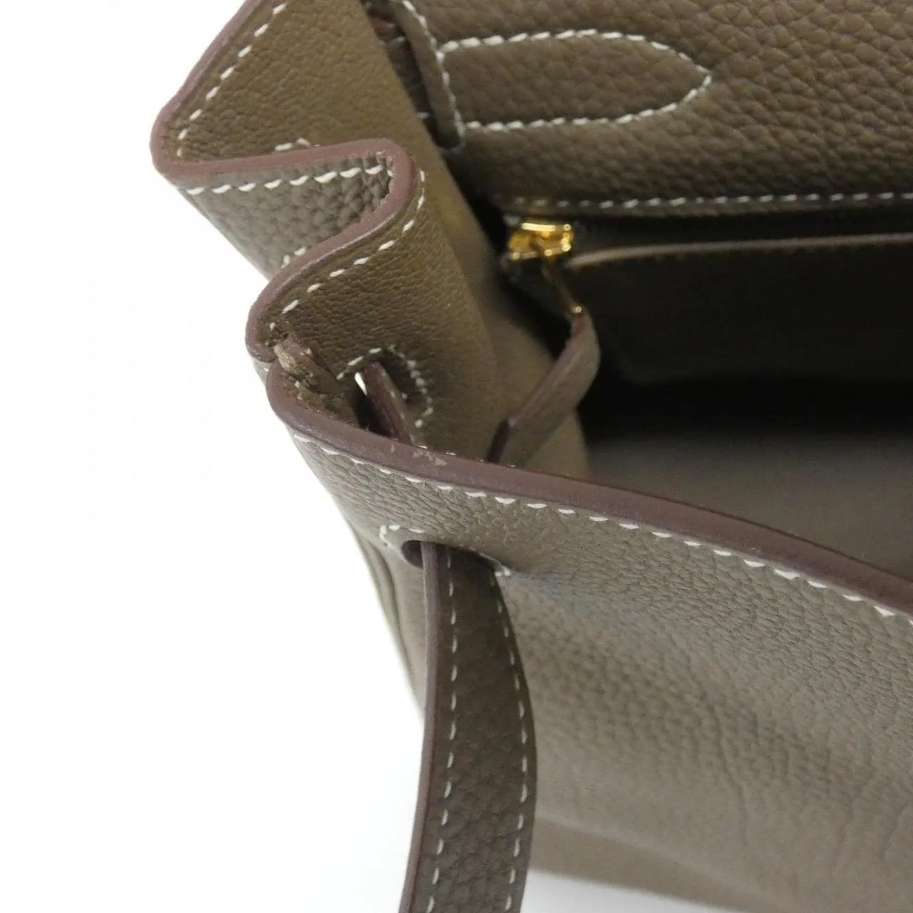 HERMES Kelly 027631CC Handbag Togo Etoupe Togo 牛皮 中古品A - 縮圖 9