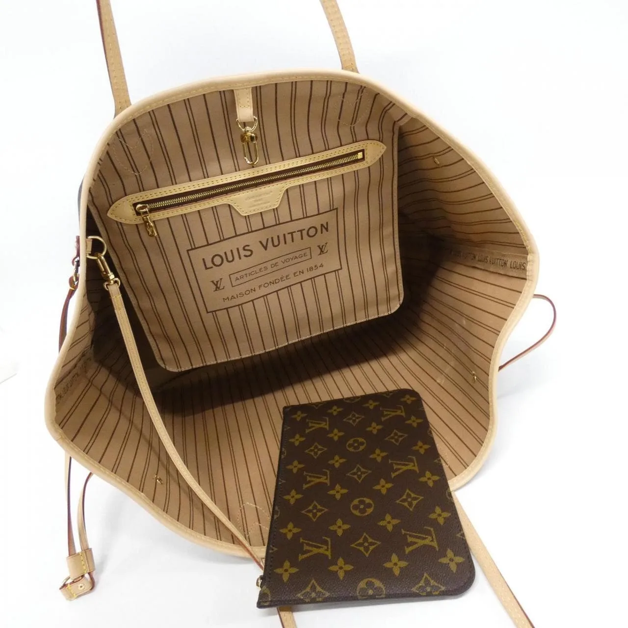 LOUIS VUITTON Neverfull M46978 Tote Monogram 黑色 Monogram 中古品A - 縮圖 5