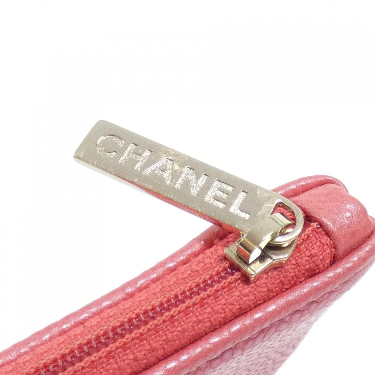 CHANEL 小袋 荔枝紋牛皮 粉色 荔枝紋牛皮 中古品A - 縮圖 4