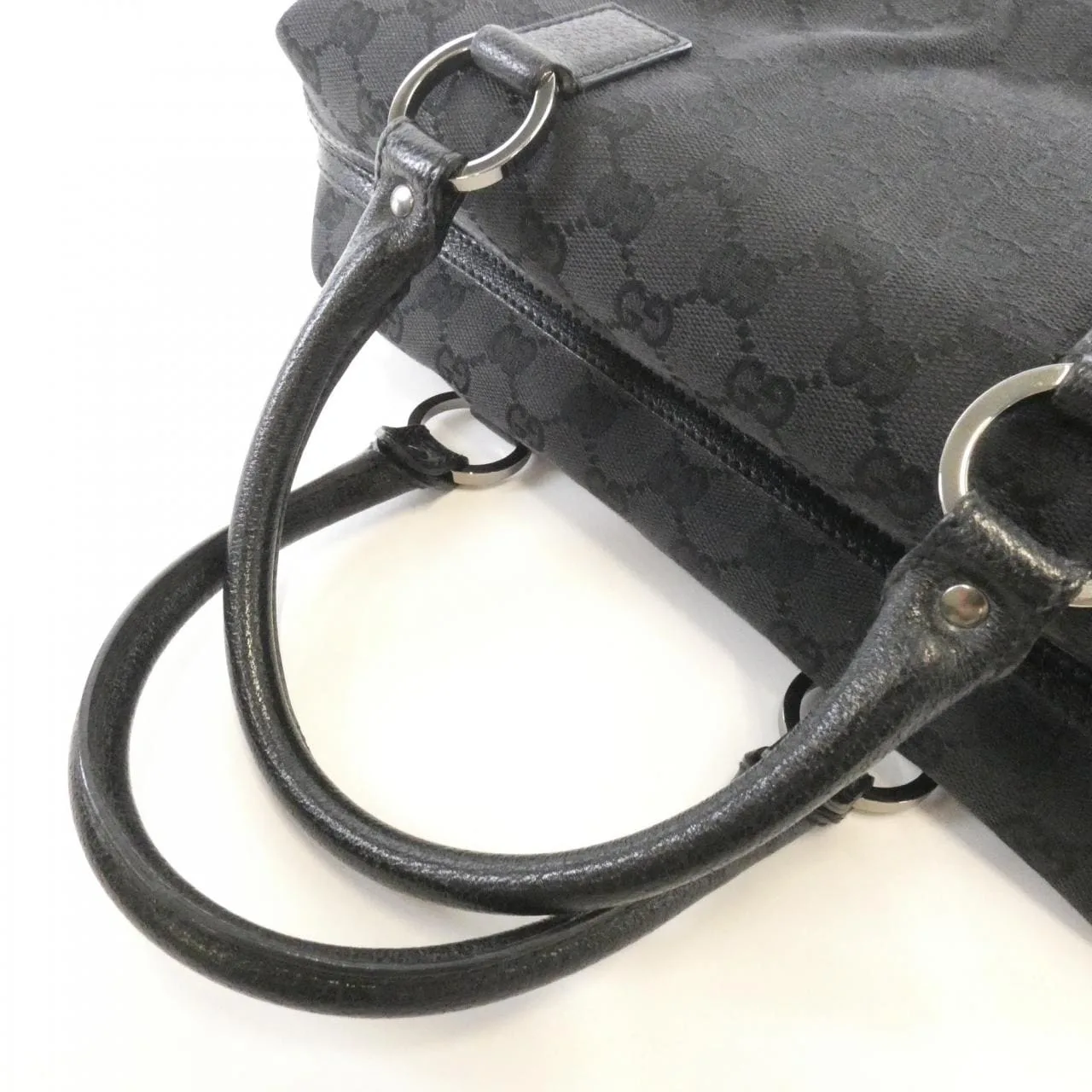 GUCCI 113009 Handbag Canvas Black Canvas Rank A - Thumbnail 4