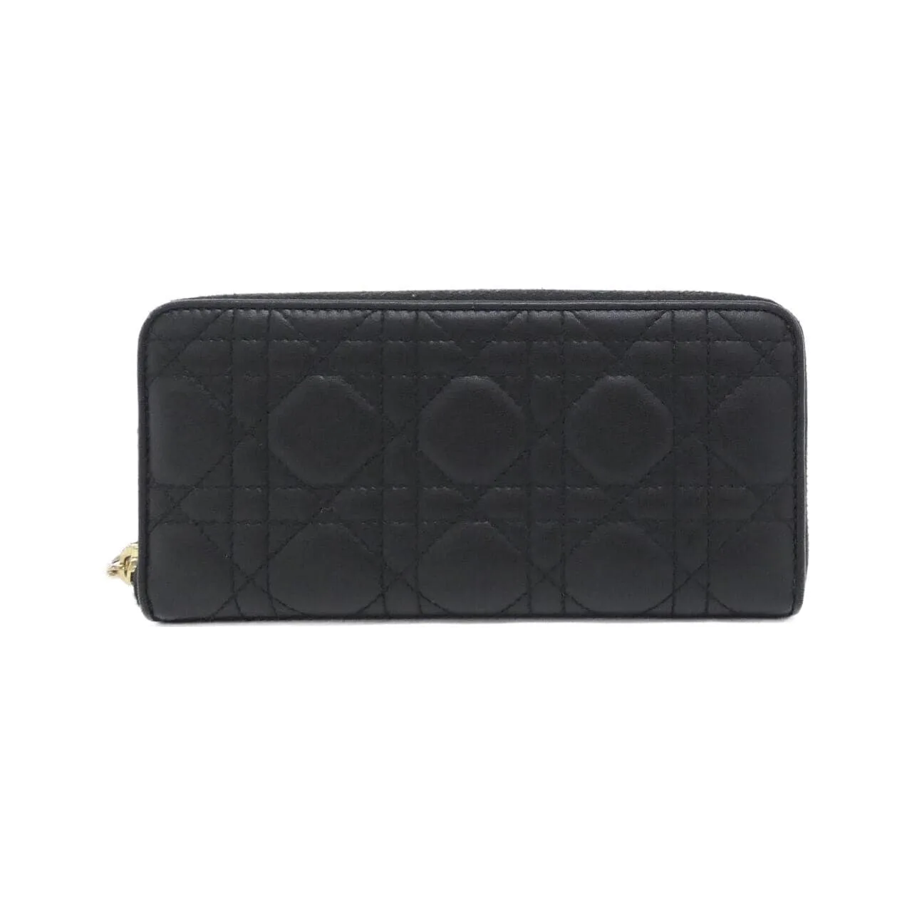DIOR Lady Dior S0007ONMJ Wallet Lambskin 黑色 羊皮 中古品A - 縮圖 2
