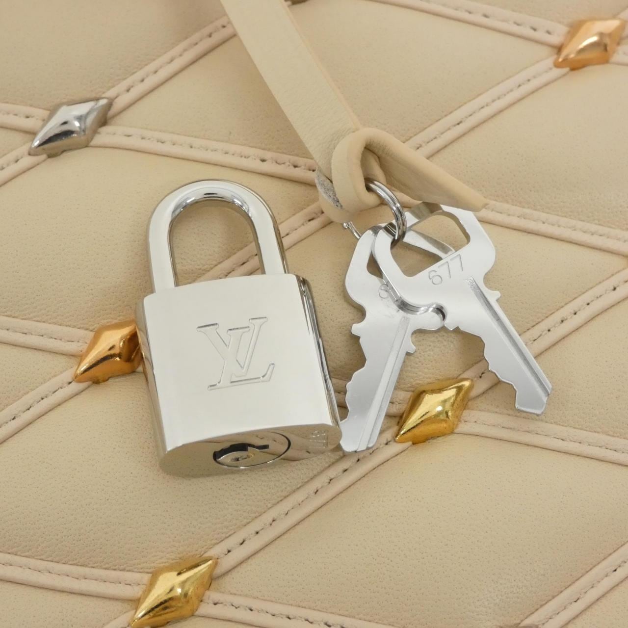 LOUIS VUITTON Alma M24153 Bag Lambskin Beige Lambskin Rank A - Thumbnail 7