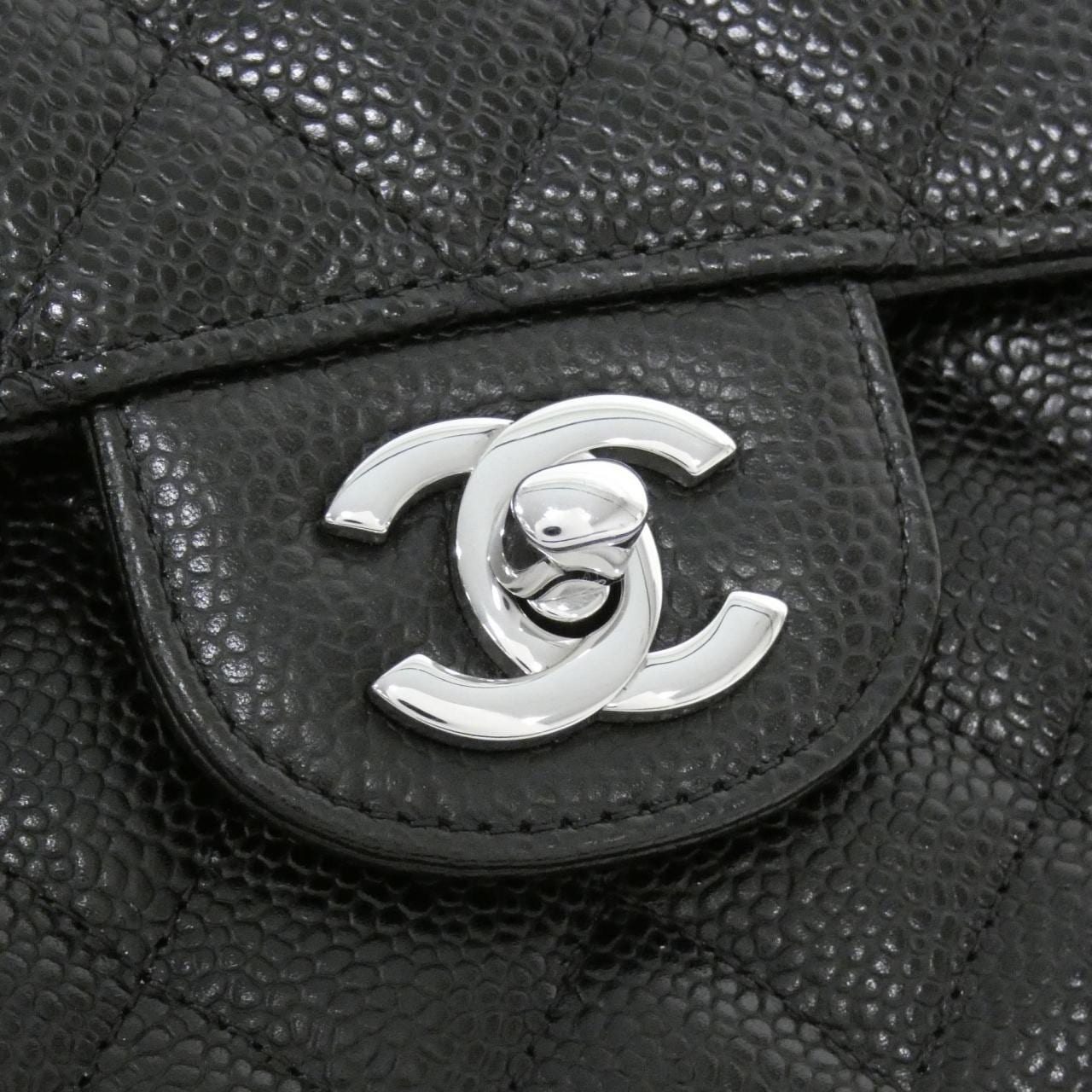 CHANEL Matelasse 1112 Shoulder Grained Calfskin 黑色 荔枝紋牛皮 中古品A - 縮圖 4