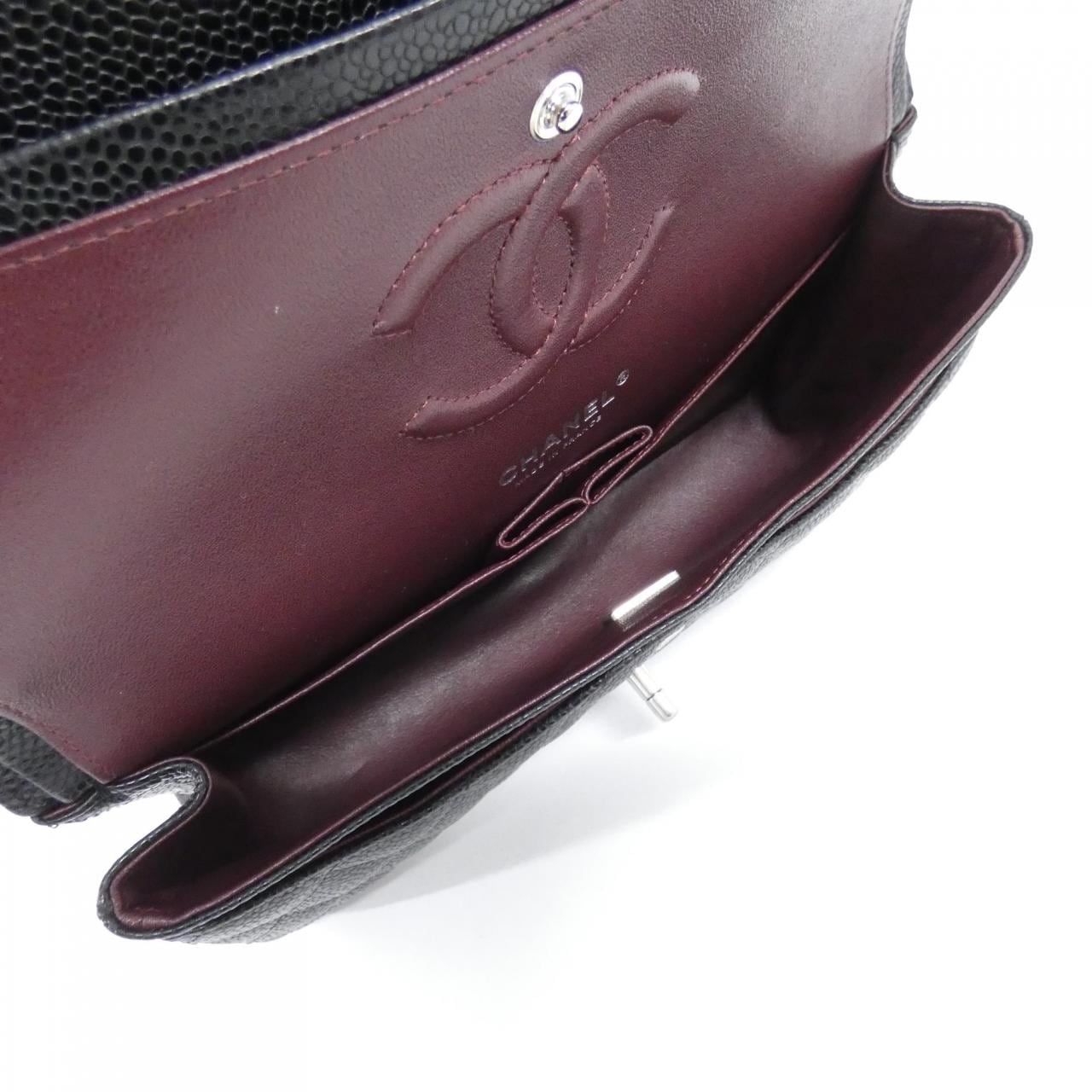 CHANEL Matelasse 1112 Shoulder Grained Calfskin 黑色 荔枝紋牛皮 中古品A - 縮圖 6