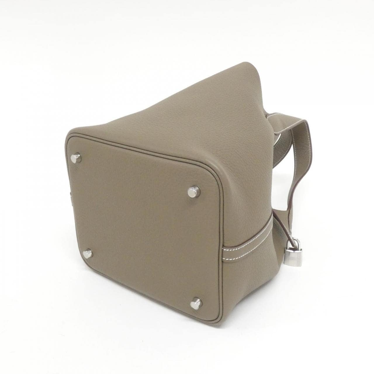 HERMES HERMÈS Picotin 060991CK Bag Clemence Etoupe Clemence Leather - Thumbnail 2