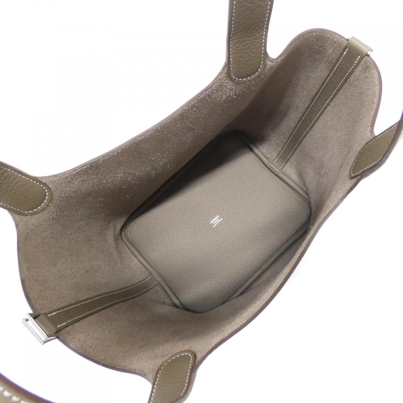 HERMES HERMÈS Picotin 060991CK Bag Clemence Etoupe Clemence Leather - Thumbnail 5