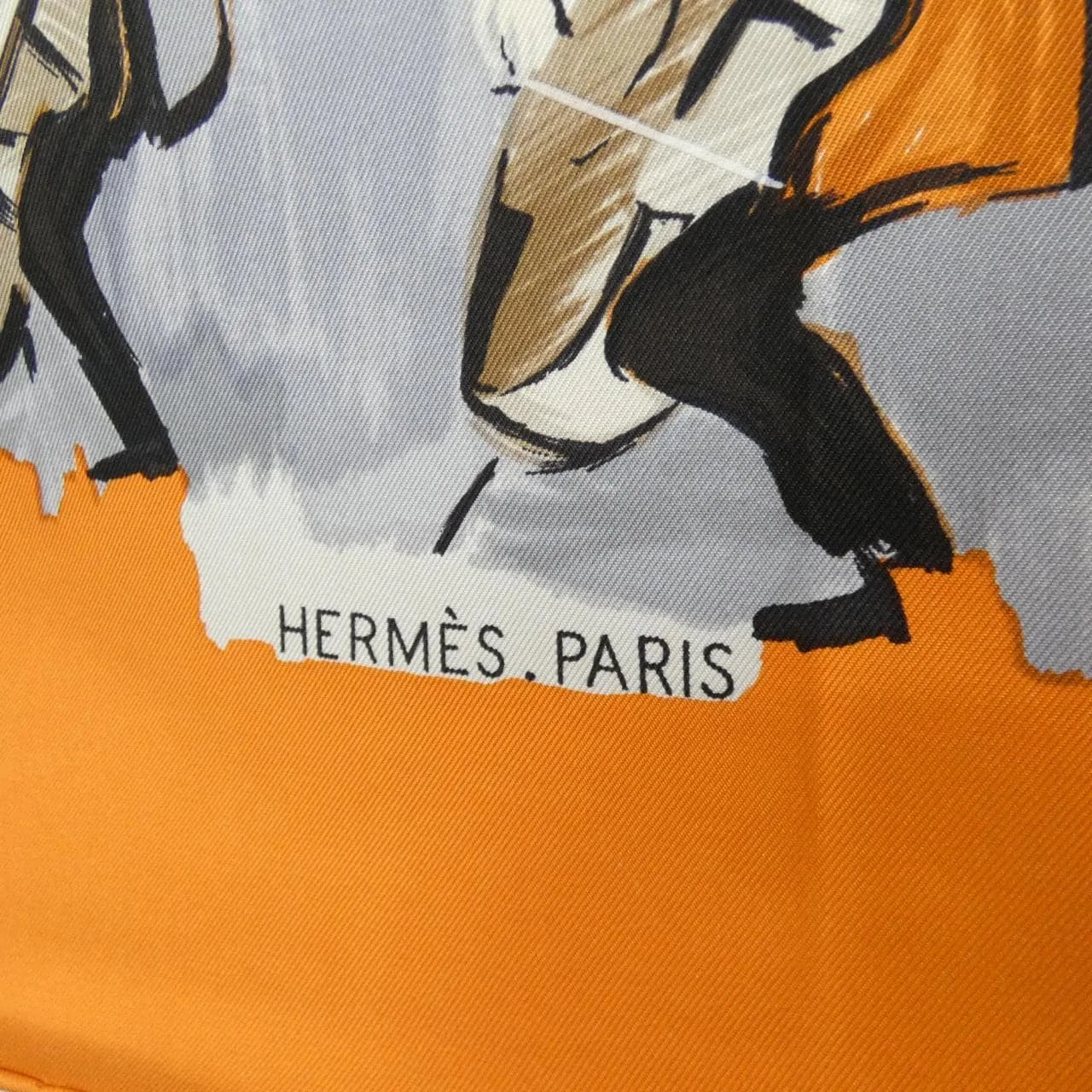 HERMES Scarf 橙色 中古品A - 縮圖 2