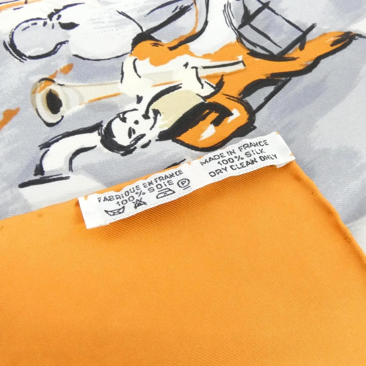 HERMES Scarf 橙色 中古品A - 縮圖 3