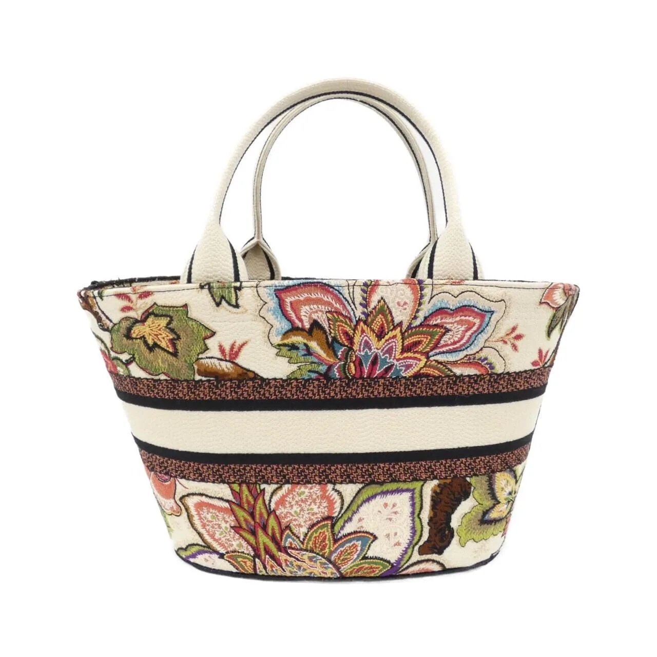 DIOR Book Tote M1328CESF Handbag Canvas 白色 帆布 中古品A - 縮圖 2