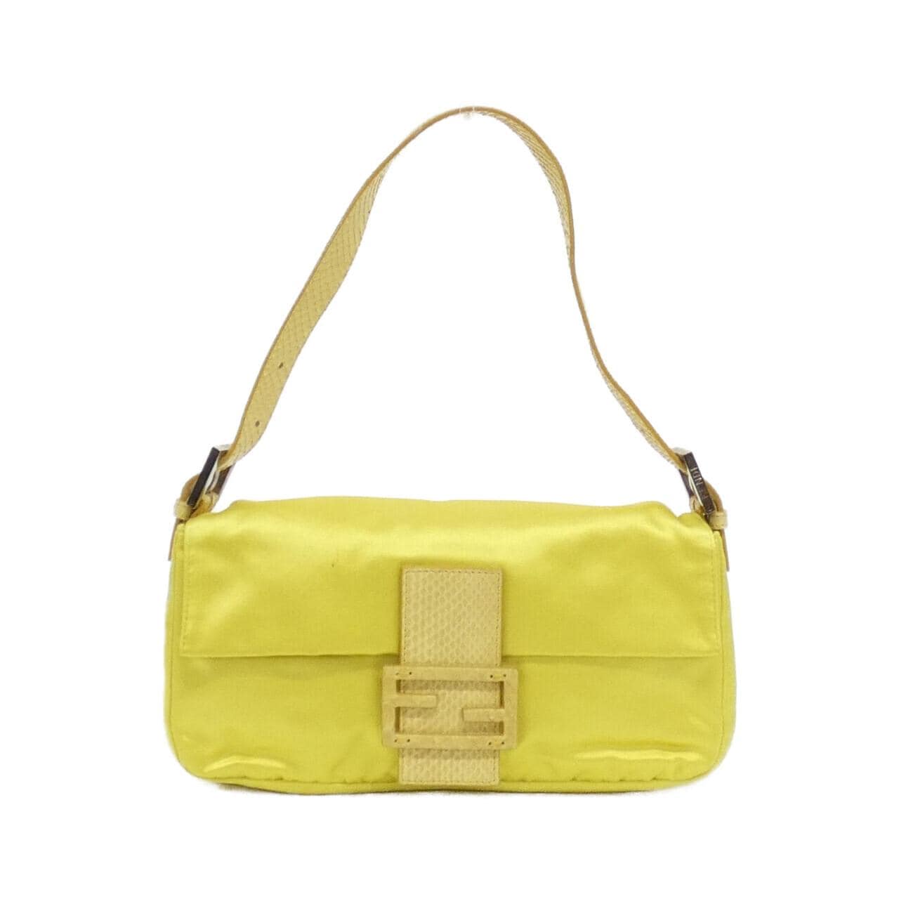 FENDI Baguette 26424 Shoulder Bag Nylon Yellow